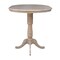 International Concepts Round 36 in Rd Top Pedestal Table, 12 in Leaf, 40.9 inH, Adjust Ht, Washed Gray Taupe, 36 W, 48 L, Wood K09-36RXT-6B-2 - alternate 3